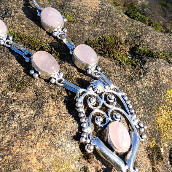 SOLD Rose quartz necklace - Picture 6 of 8